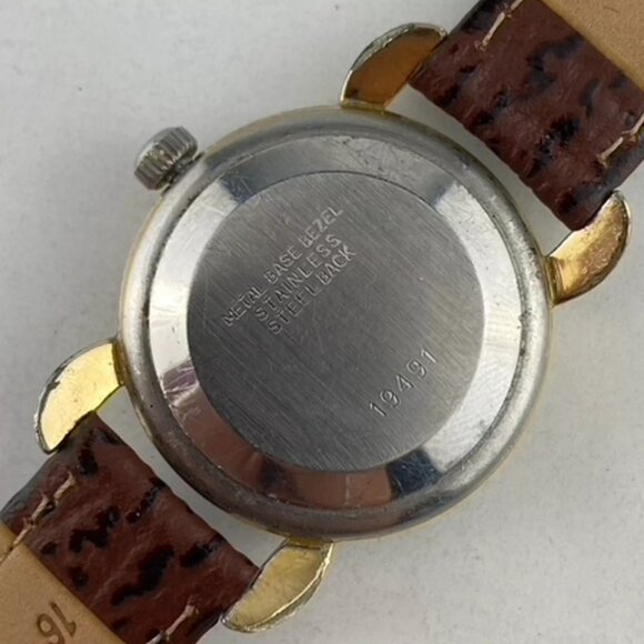 Vintage Wyler 17 Jewel Men's Bumper Automatic Wristwatch w Tropical Dial - Picture 5 of 6